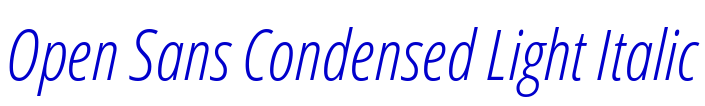 Open Sans Condensed Light Italic الخط